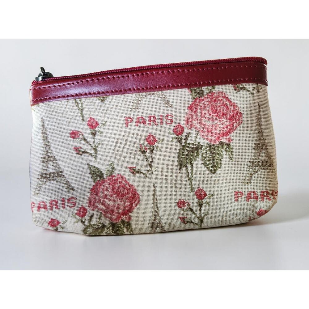 Royal Tapisserie Paris Eiffel Tower Rose Pattern Makeup Bag/Pouch with Zipper